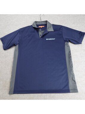 Beams Golf Polo Shirt Medium Blue Colorblock
